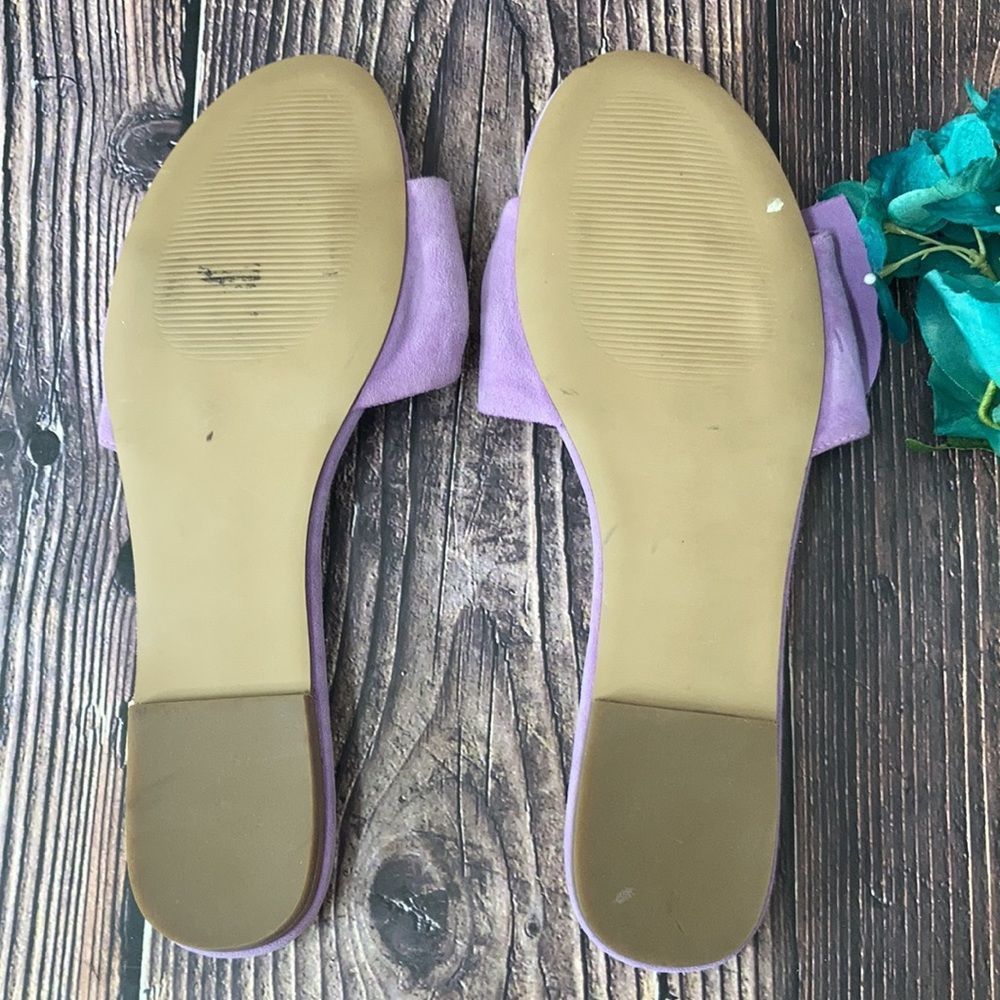 Steve Madden Lavender Truesdale Bow Flat Sandals 9M - Picture 5 of 6